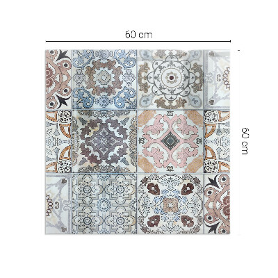 Protector suelo para estufa de leña rectangular Patrones de mosaico en azulejos