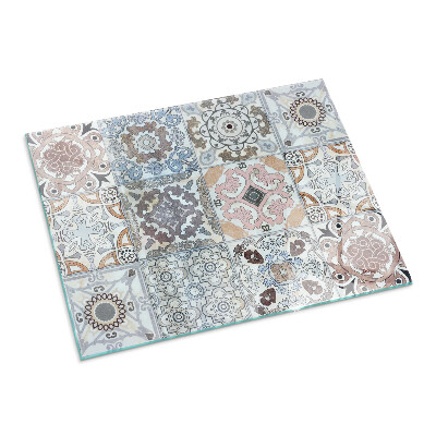 Protector suelo para estufa de leña rectangular Patrones de mosaico en azulejos