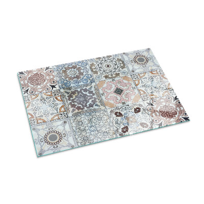 Protector suelo para estufa de leña rectangular Patrones de mosaico en azulejos