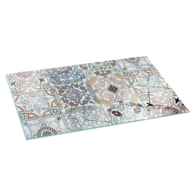Protector suelo para estufa de leña rectangular Patrones de mosaico en azulejos