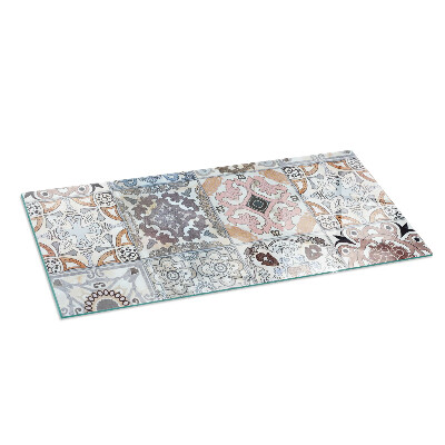 Protector suelo para estufa de leña rectangular Patrones de mosaico en azulejos