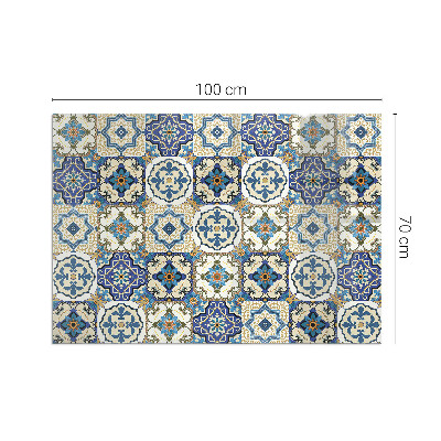 Protector de suelo para estufa rectangular Patrón de mosaico con flores