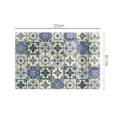Protector de suelo para estufa rectangular Patrón de mosaico con flores