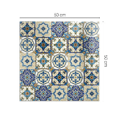 Protector de suelo para estufa rectangular Patrón de mosaico con flores
