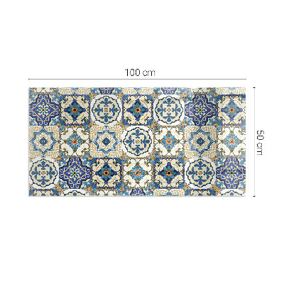 Protector de suelo para estufa rectangular Patrón de mosaico con flores