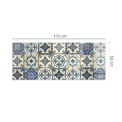 Protector de suelo para estufa rectangular Patrón de mosaico con flores