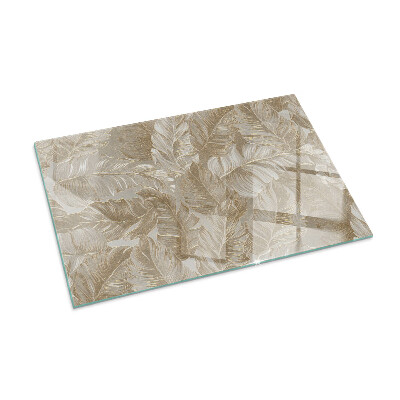 Protector de suelo para estufa rectangular Hojas en patrones sutiles