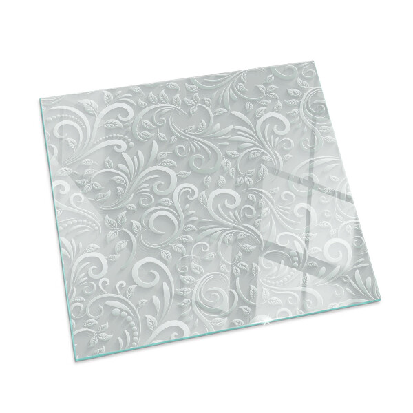 Protector suelo para estufa de leña rectangular Elegante patrón de planta