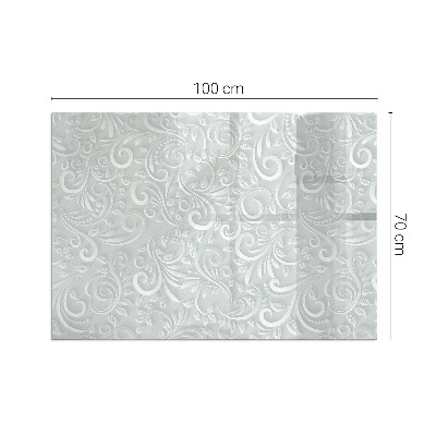 Protector suelo para estufa de leña rectangular Elegante patrón de planta