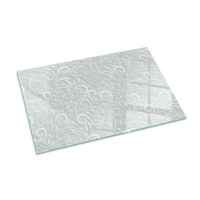 Protector suelo para estufa de leña rectangular Elegante patrón de planta