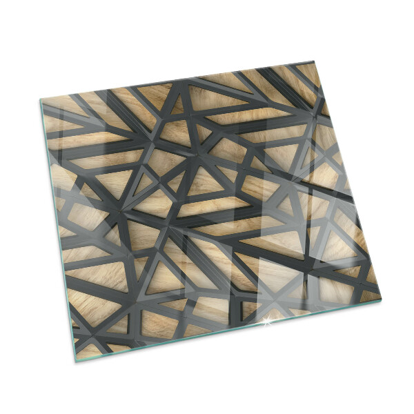 Protector de suelo para estufa rectangular Geometría con madera