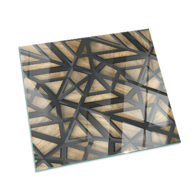 Protector de suelo para estufa rectangular Geometría con madera
