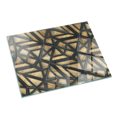 Protector de suelo para estufa rectangular Geometría con madera