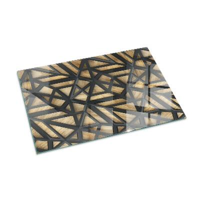 Protector de suelo para estufa rectangular Geometría con madera