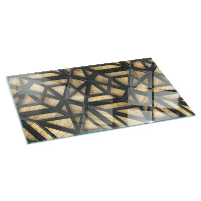 Protector de suelo para estufa rectangular Geometría con madera