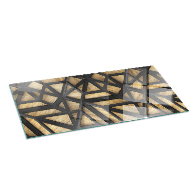 Protector de suelo para estufa rectangular Geometría con madera