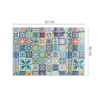 Protector de suelo para estufa rectangular Patrones de mosaico en azulejos