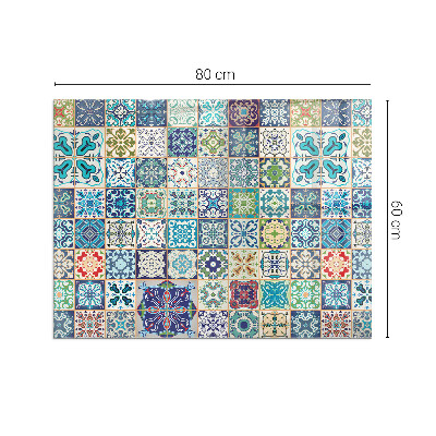 Protector de suelo para estufa rectangular Patrones de mosaico en azulejos