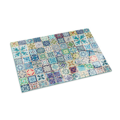 Protector de suelo para estufa rectangular Patrones de mosaico en azulejos