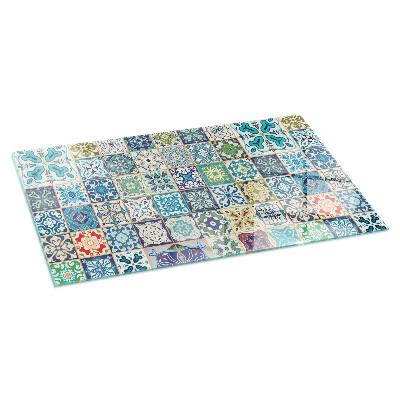 Protector de suelo para estufa rectangular Patrones de mosaico en azulejos