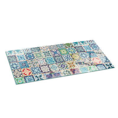 Protector de suelo para estufa rectangular Patrones de mosaico en azulejos