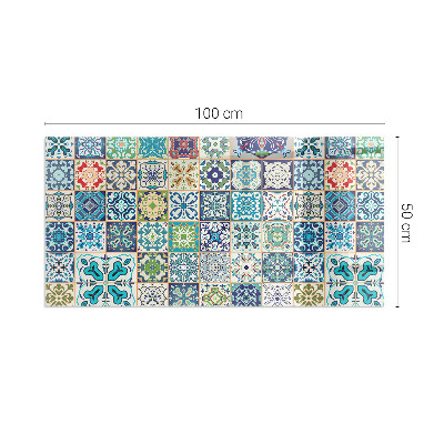 Protector de suelo para estufa rectangular Patrones de mosaico en azulejos