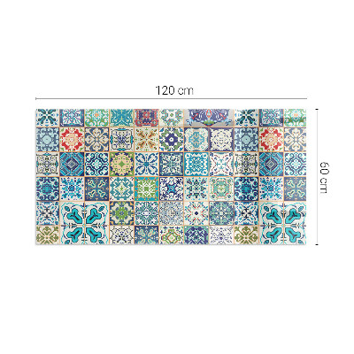 Protector de suelo para estufa rectangular Patrones de mosaico en azulejos