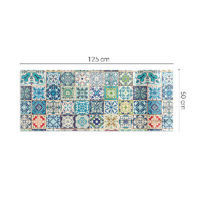 Protector de suelo para estufa rectangular Patrones de mosaico en azulejos