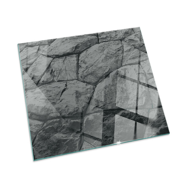 Protector suelo para estufa de leña rectangular Patrón de piedra natural