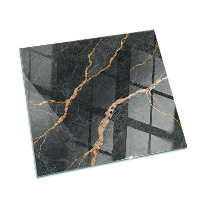 Protector de suelo para estufa rectangular Mármol elegante con vetas