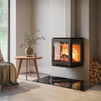 Protector de suelo para estufa rectangular Mármol elegante con vetas