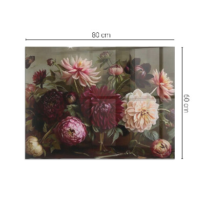 Protector suelo para estufa de leña rectangular Ramo de flores en detalle