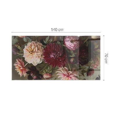 Protector suelo para estufa de leña rectangular Ramo de flores en detalle