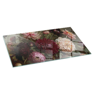 Protector suelo para estufa de leña rectangular Ramo de flores en detalle