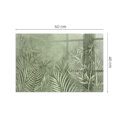 Protector suelo para estufa de leña rectangular Hojas tropicales al fondo