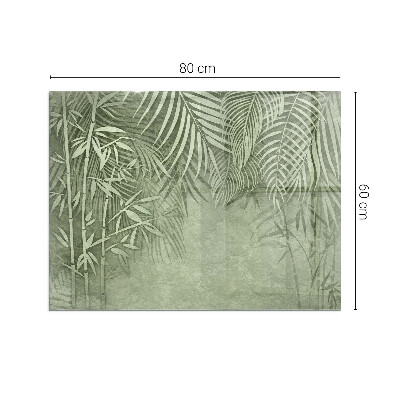 Protector suelo para estufa de leña rectangular Hojas tropicales al fondo