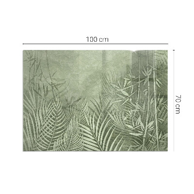 Protector suelo para estufa de leña rectangular Hojas tropicales al fondo