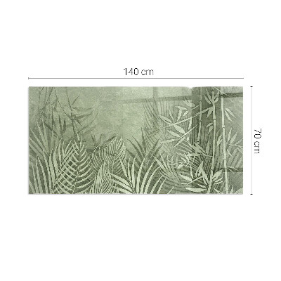 Protector suelo para estufa de leña rectangular Hojas tropicales al fondo