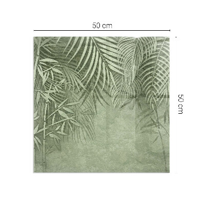 Protector suelo para estufa de leña rectangular Hojas tropicales al fondo