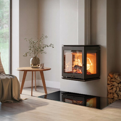 Protector suelo para estufa de leña rectangular Color grafito oscuro