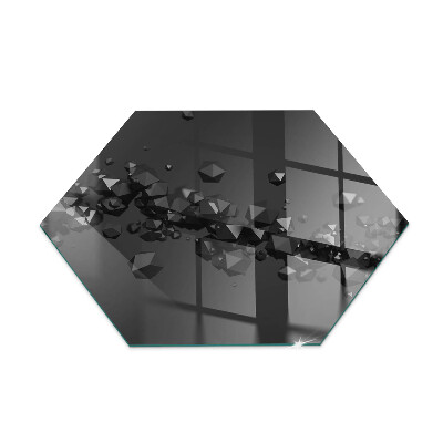 Placa de protección para estufa hexagonal Formas abstractas de nubes en sólidos