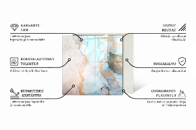 Placa protectora suelo estufa hexagonal Motivo orgánico de mármol