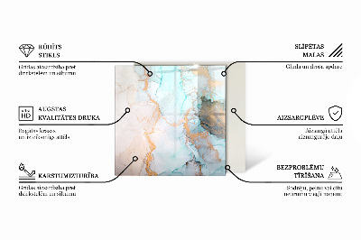Placa protectora suelo estufa hexagonal Motivo orgánico de mármol
