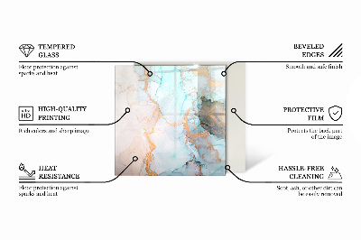 Placa protectora suelo estufa hexagonal Motivo orgánico de mármol