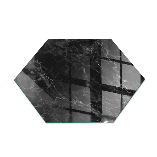 Protector suelo para estufa de leña hexagonal Elegante motivo de mármol