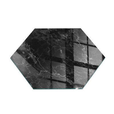 Protector suelo para estufa de leña hexagonal Elegante motivo de mármol