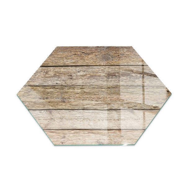 Placa protectora suelo estufa hexagonal Veta de madera en estilo natural