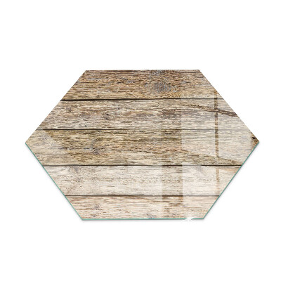Placa protectora suelo estufa hexagonal Veta de madera en estilo natural