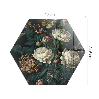 Protector de suelo para estufas hexagonal Motivo floral con mariposas