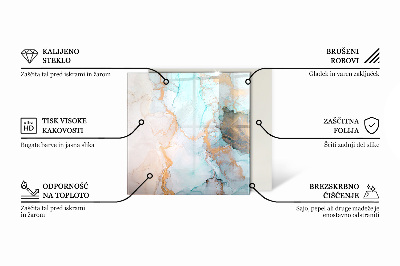Placa de protección para estufa hexagonal Vetas de mármol en un estilo elegante